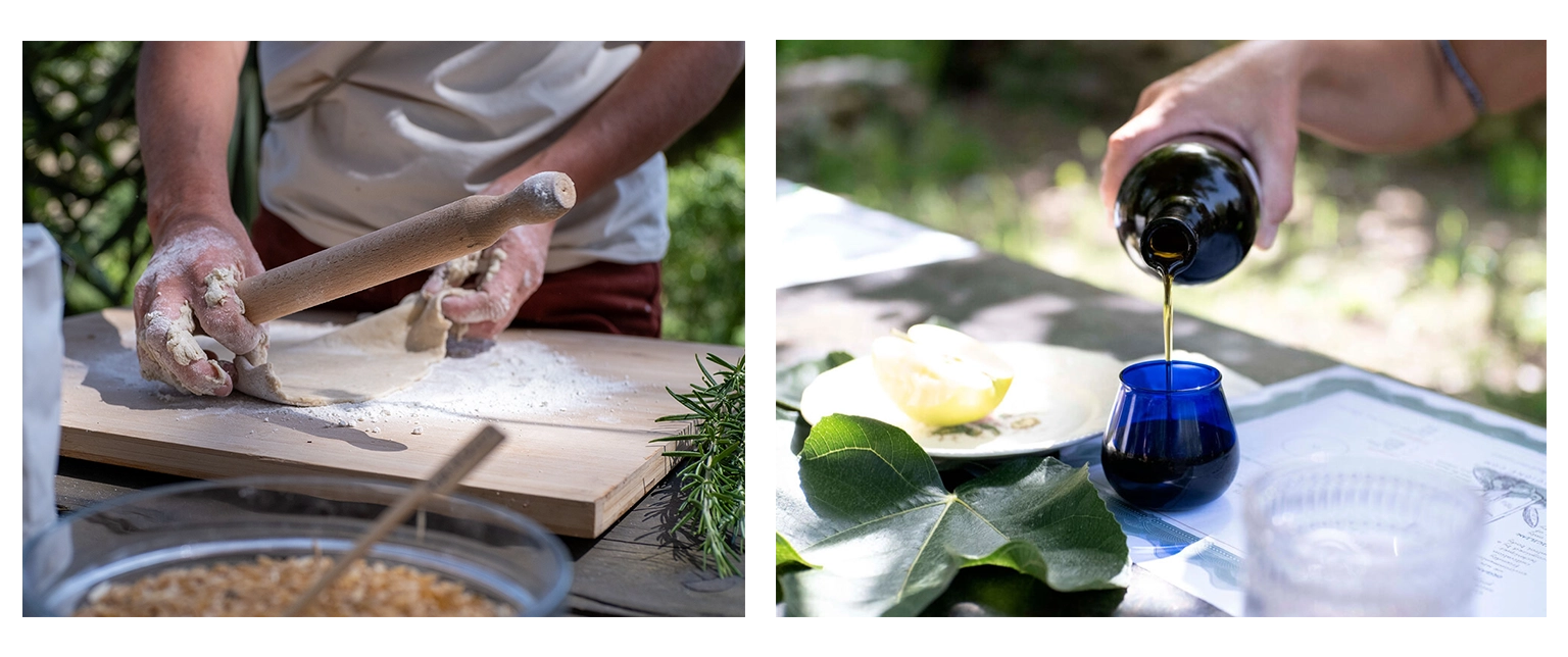 Organic extra virgin olive oil produced on the farm