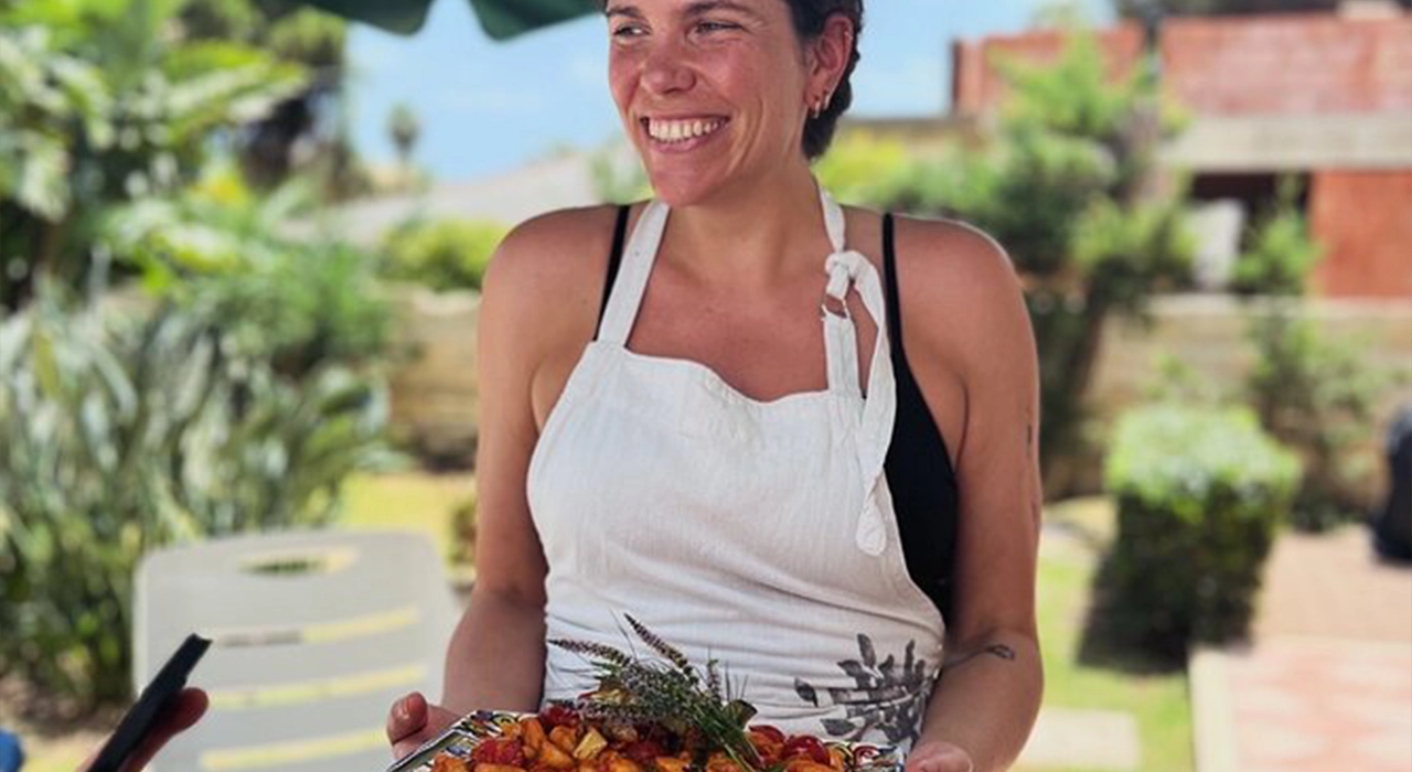 Organic Sicilian food served outdoors